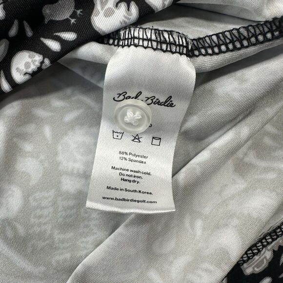 Bad Birdie Golf Polo Shirt Large Skull Grave Bones AOP Performance Stretch - Picture 6 of 10